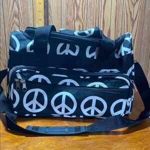 Fun Mini Duffle with Peace Signs ☮️